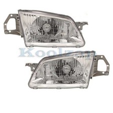 For 99-00 Mazda Protege Headlight Headlamp Front Head Light Wbulb 2pc Pair Set