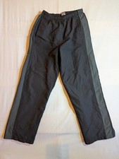 VTG Nike Track Pants Men's Large Windbreaker Training Black Gray 100 Polyester