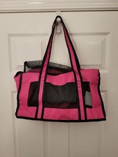 Pink Black Soft Sided Canvas Mesh Pet Carrier Sor Small Pets. New