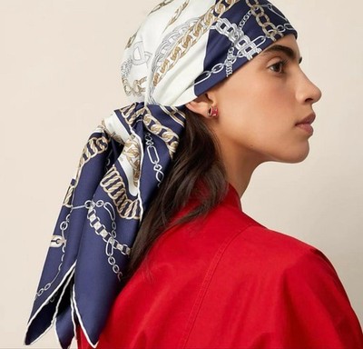 HERMES Carre 90 Reaction en Chaines Scarf Women | eBay