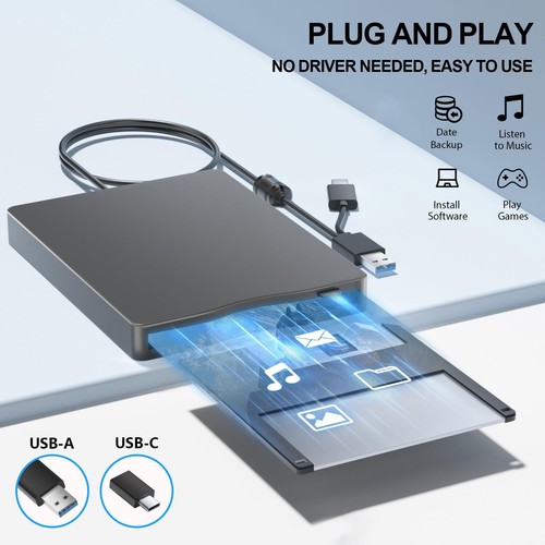 Floppy Disk Reader, 3.5 inch External Floppy Disk Drive with USB Type-C, Port... - 第 2/6 張圖片