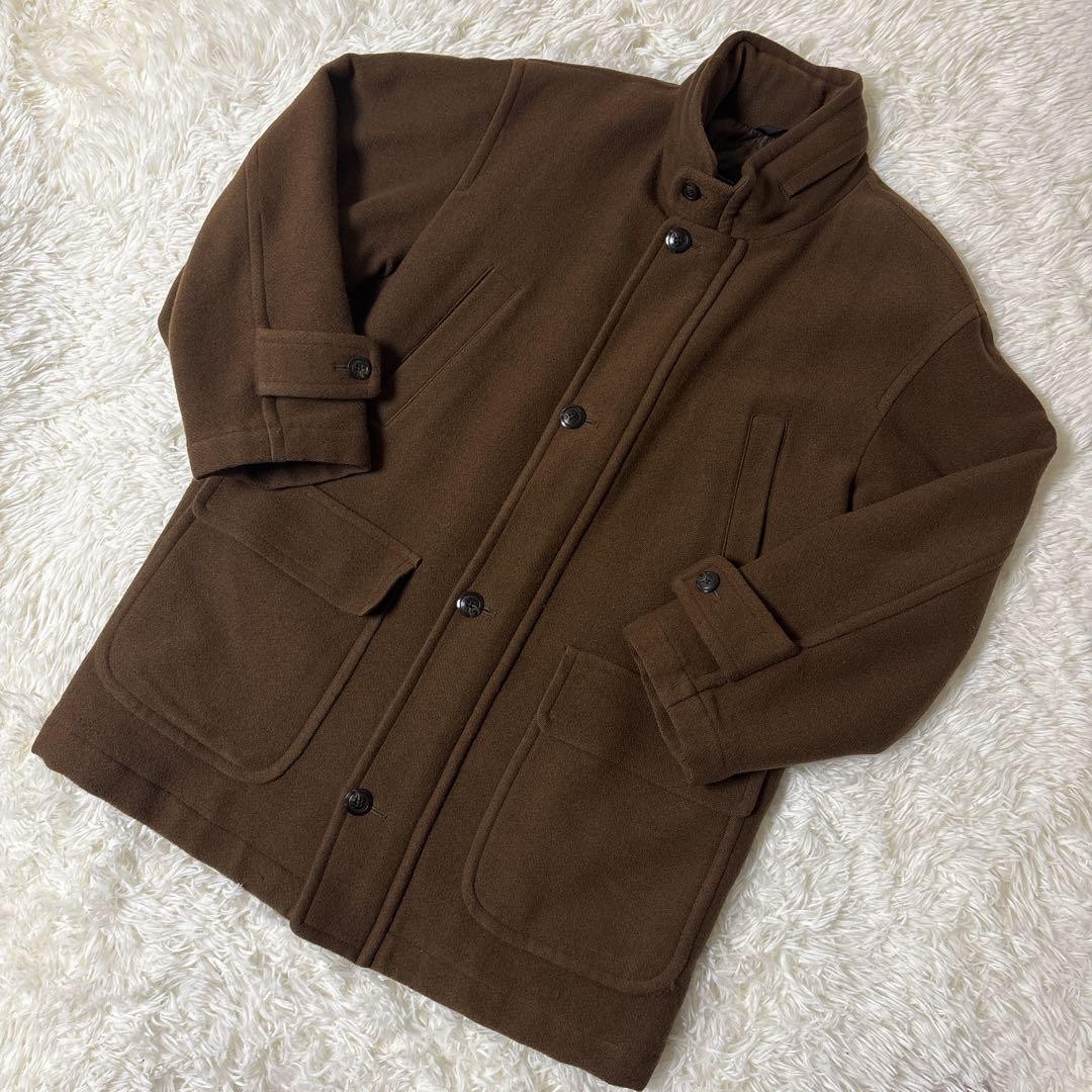 Burberry wool coat with stowable hood quilted brown size 52 rare Men's thumbnail 2