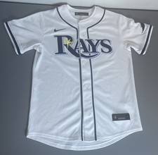 Nike MLB Tampa Bay Rays Yandy Diaz White Baseball Youth Sz Medium Jersey