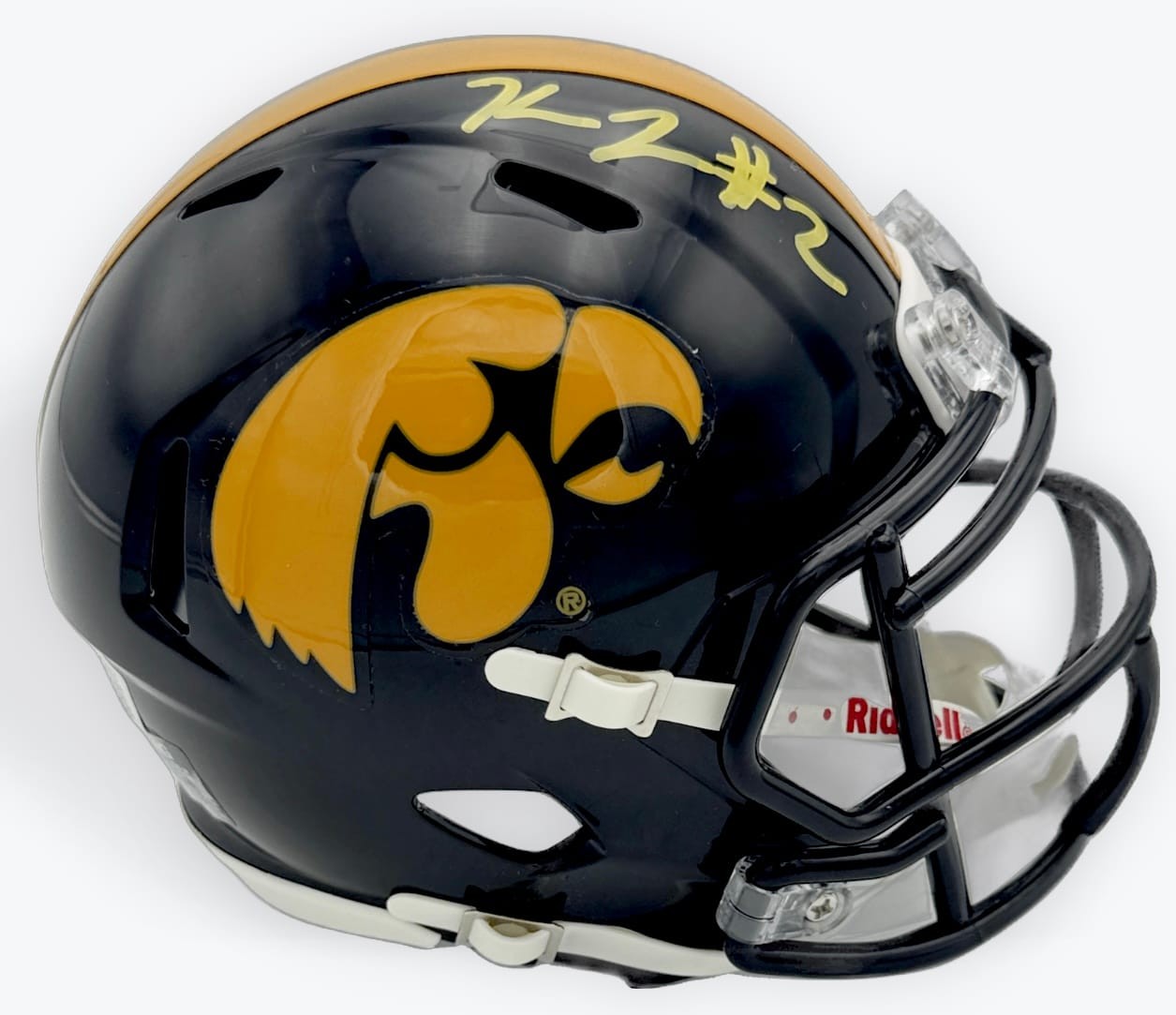 Kaleb Johnson Signed Iowa Hawkeyes Mini Football Helmet Autograph Beckett J20
