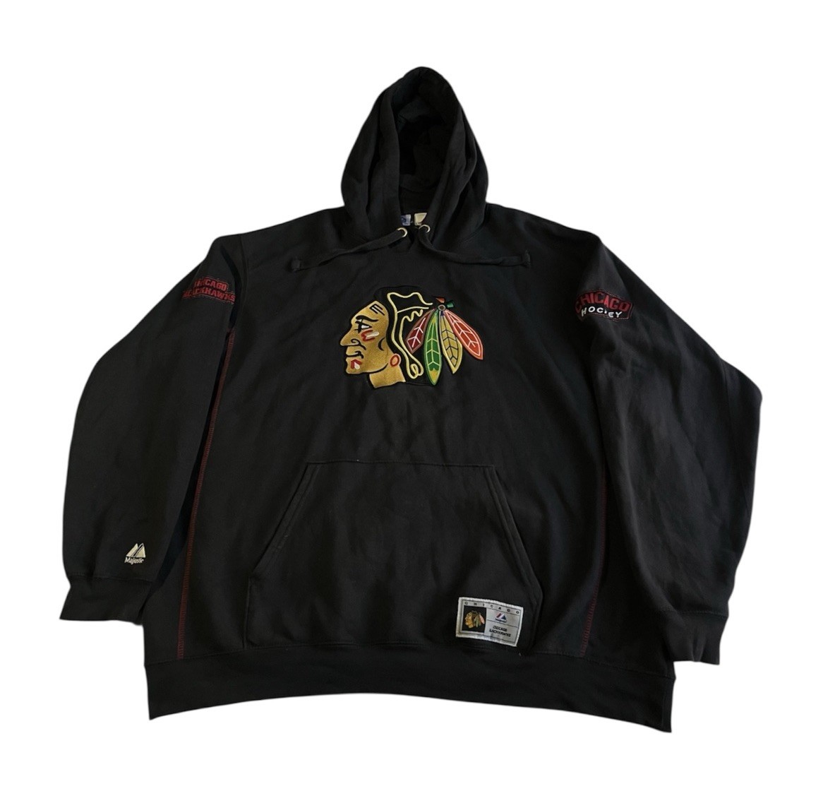 Vintage Majestic Chicago Blackhawks Sweatshirt Hoodie Men’s XL Black NHL