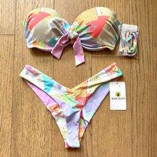 Body Glove Printed Bikini Top Size S - Bottom Size XS - NWT