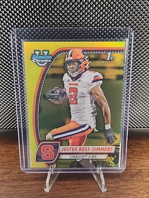 2024 Bowman U Chrome JUSTUS ROSS-SIMMONS 1st #109 Yellow /75 Syracuse Rookie RC