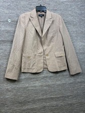 Talbots Blazer Jacket Womens Size 6 Tan One Button Closure Casual Career
