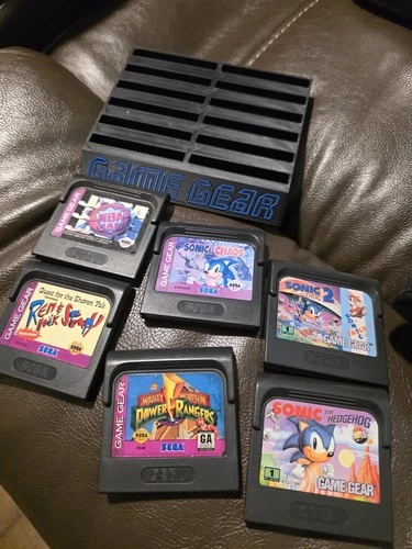 6 Sega Game Gear Games - All Tested Sonic Chaos NBA Jam 3d Printed Storage Rack