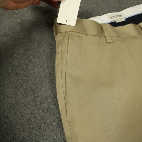 Dockers Cotton Never-Iron Essential Khaki Pant Straight Leg Flat Front Tan 30x32 - Picture 7 of 24