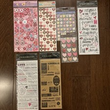 Assorted Scrapbooking Stickers/Cardstock Embellishments Valentine  s/Love Theme