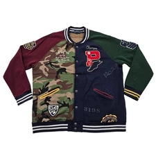 Polo Ralph Lauren Tiger Head Varsity Patchwork Letterman Bomber Jacket XXL