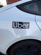 Taxi Magnets OR Stickers x2 Private Hire 95x250mm Industrial Grade Black/White