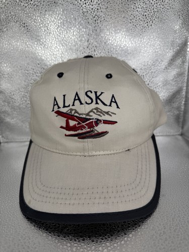 Arctic Circle Enterprises Hat Cream Black Alaska Bush Plane Souvenir Cap 