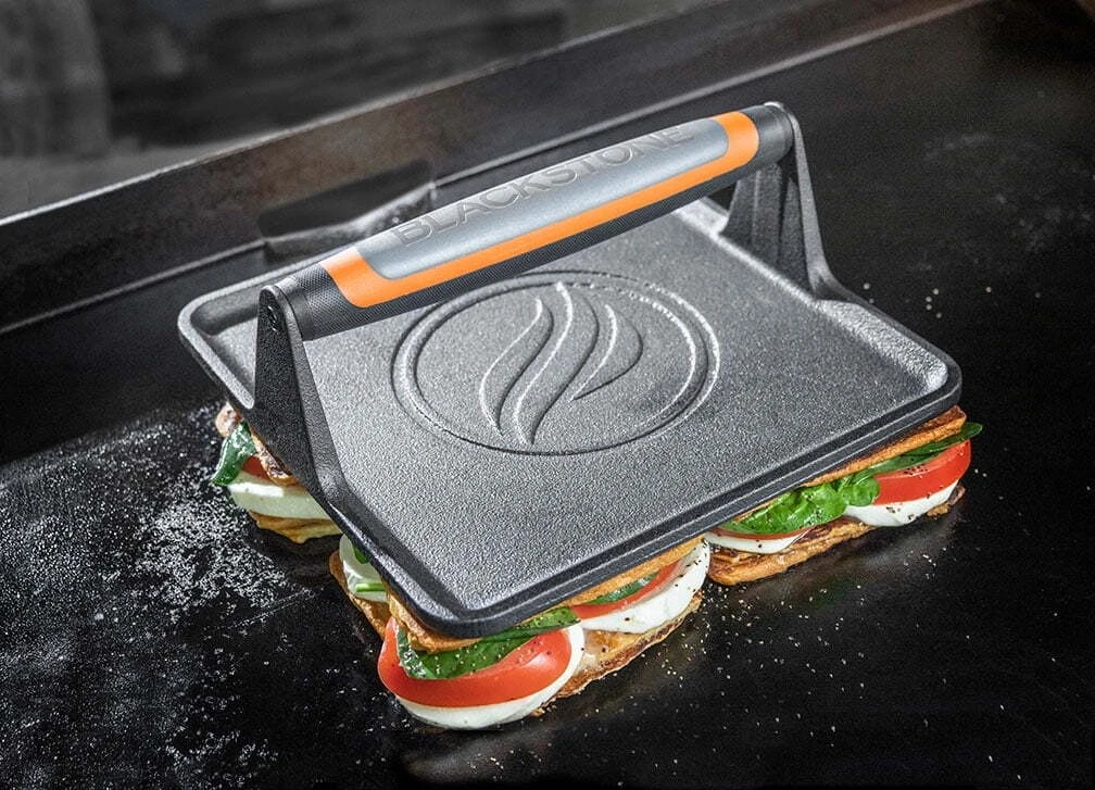 Cast Iron XL Griddle Grill Press Weight Steak Burger Press with Signature Handle
