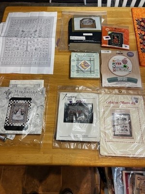 Lot of 8 counted Cross stitch kits - Dimension, Mill Hill, Mirabilia