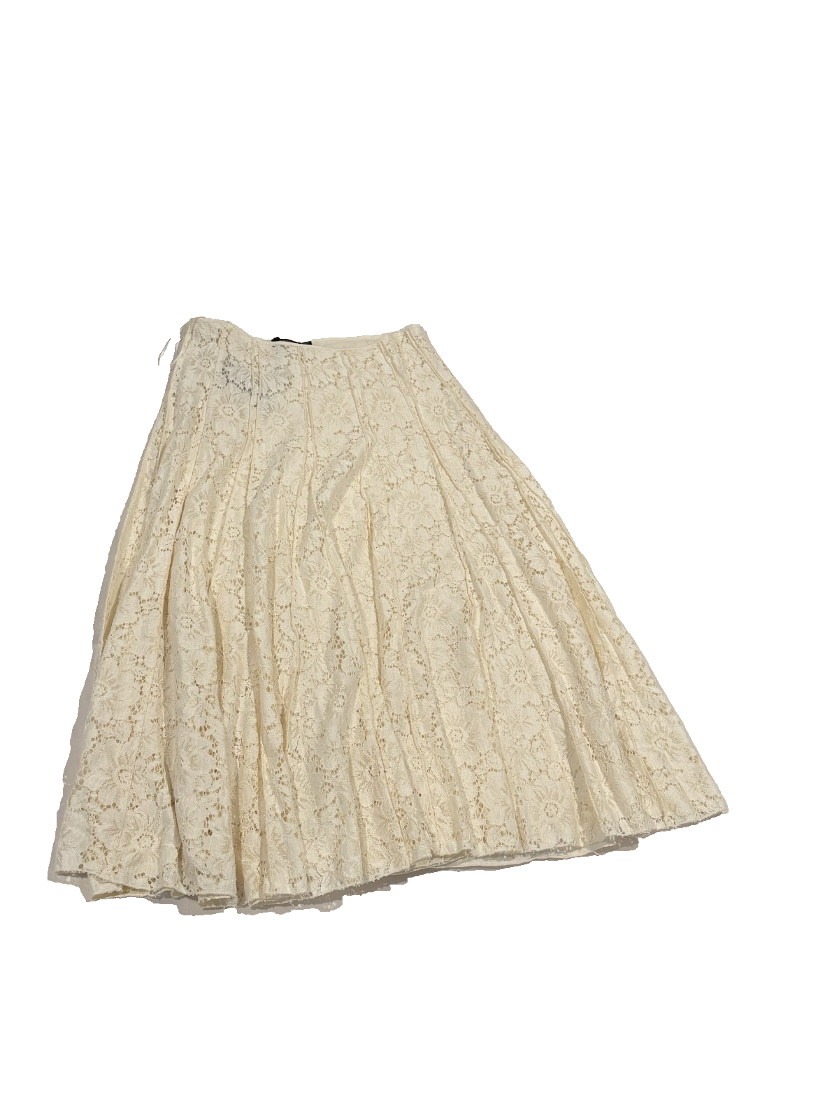 Mango MNG Premium Selection Women's Size 6 Ecru Cream Lace Maxi Skirt A-Line