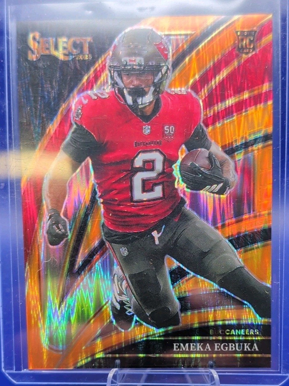 2025 Panini Select - Club Level Emeka Egbuka #237 Orange Shock Prizm /399 (RC)