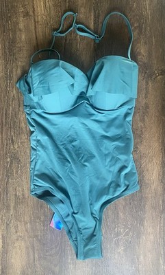 Primark Ruffled Emerald Green One Piece Swimsuit with Underwire New with Tags