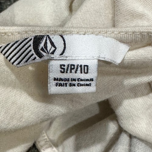 Volcom Bad Rep Maxi Abito Donna Taglia S Grigio Beige Senza Maniche Cotone Modal Y2K - Foto 5 di 6