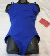 Capezio Royal Blue Camisole Leotard Adj. Straps V-neck Front  Back SZ MC