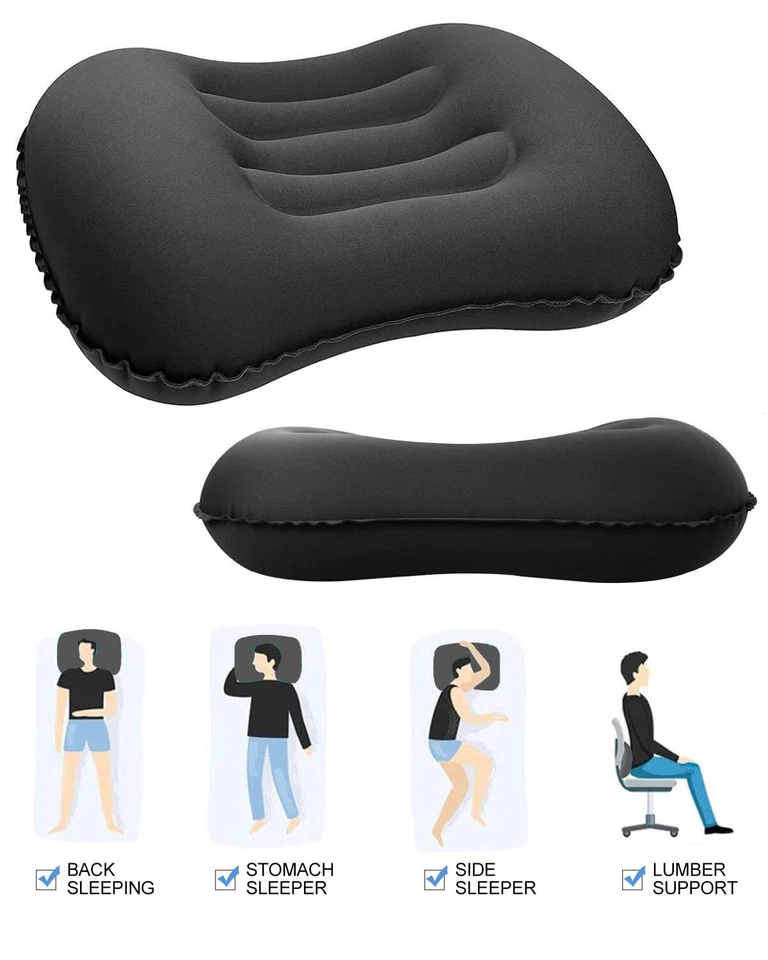 Aufblasbares Kissen Ultraleichtes Kopfkissen für Strand Reise Camping Outdoor - Bild 3 von 4