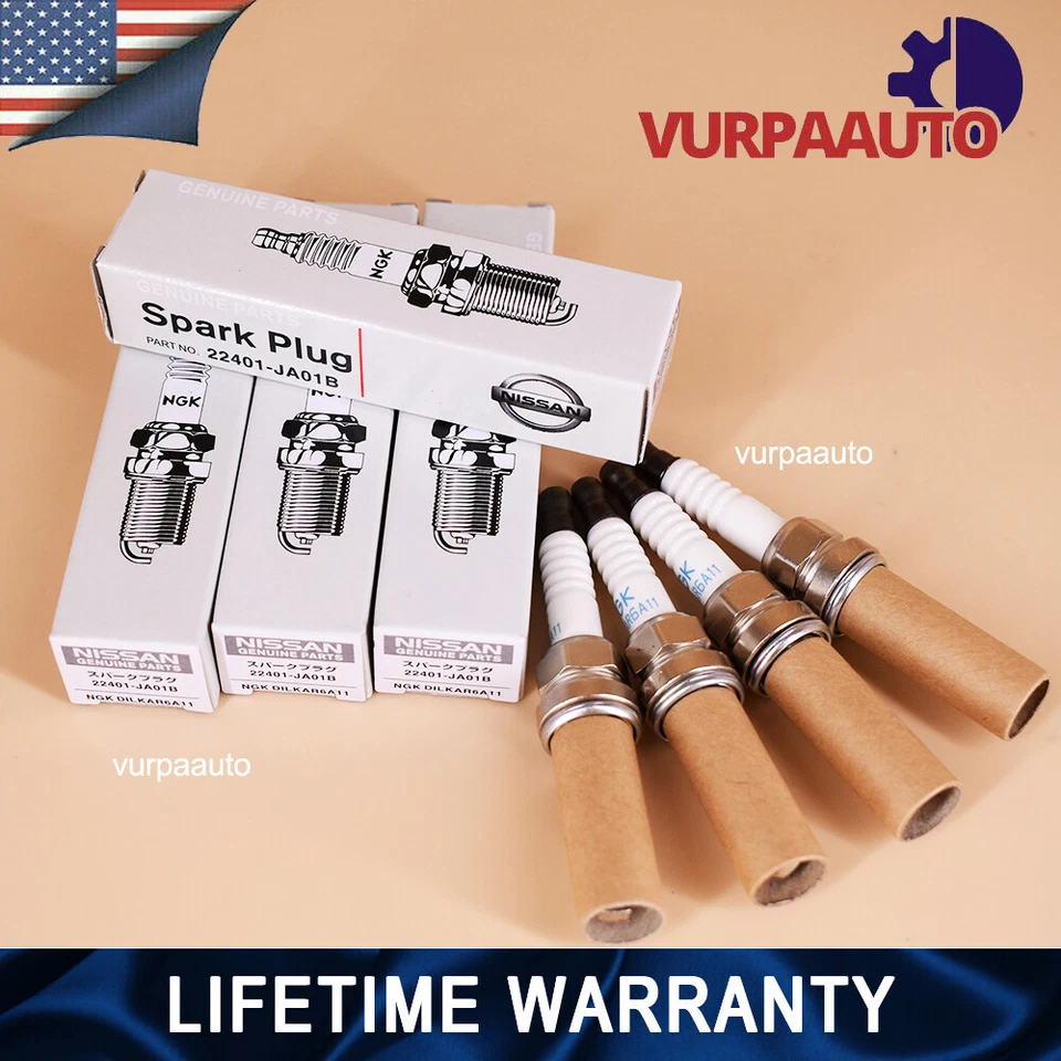 4x Bujías de iridio NGK 22401-JA01B para Nissan Altima Rogue Sentra DILKAR6A11 Foto 3 de 4
