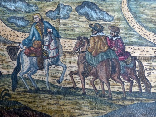 SACHSEN LEIPZIG LIPSIA GROSSE ANSICHT KOLORIERT REITER PFERD J.C.HAFFNER UM 1760 - Picture 8 of 12