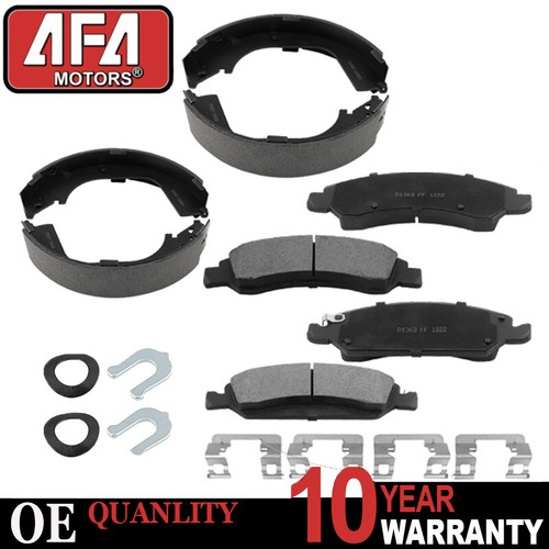 Front Ceramic Brake Pads And Rear Shoes Fits For 2008 2012 2013 GMC