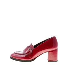 DEL CARLO scarpe donna Mocassino Holly in vernice vinaccia fibbia tacco 5,5 cm