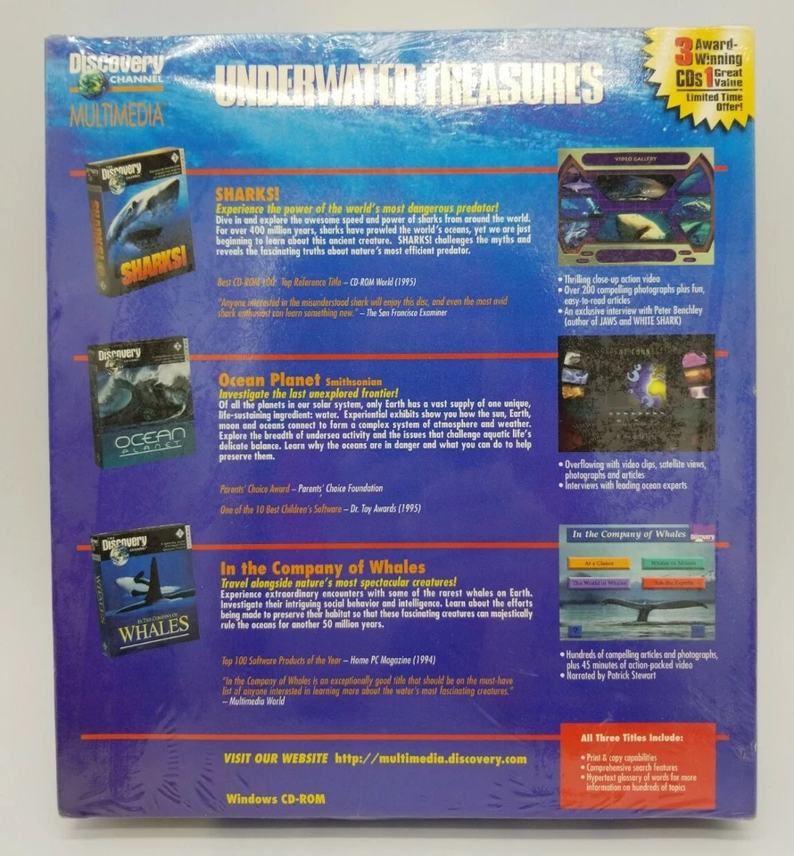Discovery Channel Multimedia Underwater Treasures PC CD-ROM Big Box Sealed 1996 - Image 2 of 4