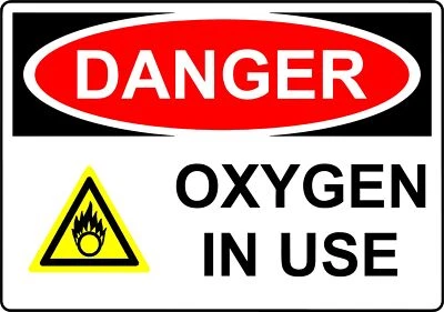 CHASE GRACE STUDIO 2 PC Oxygen in Use Sign 4 x 6 Oxygen in Use no Smoking Sign - Sticker -