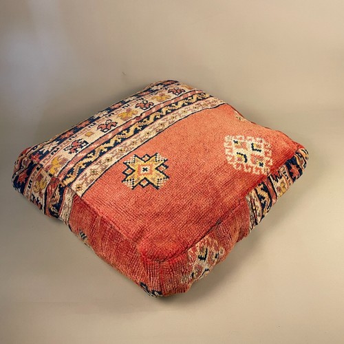 Vintage Kelim Boden Kissen Pouf Fußhocker Teppich Marokkanisch Handgewebt Stofftiert - Bild 13 von 17