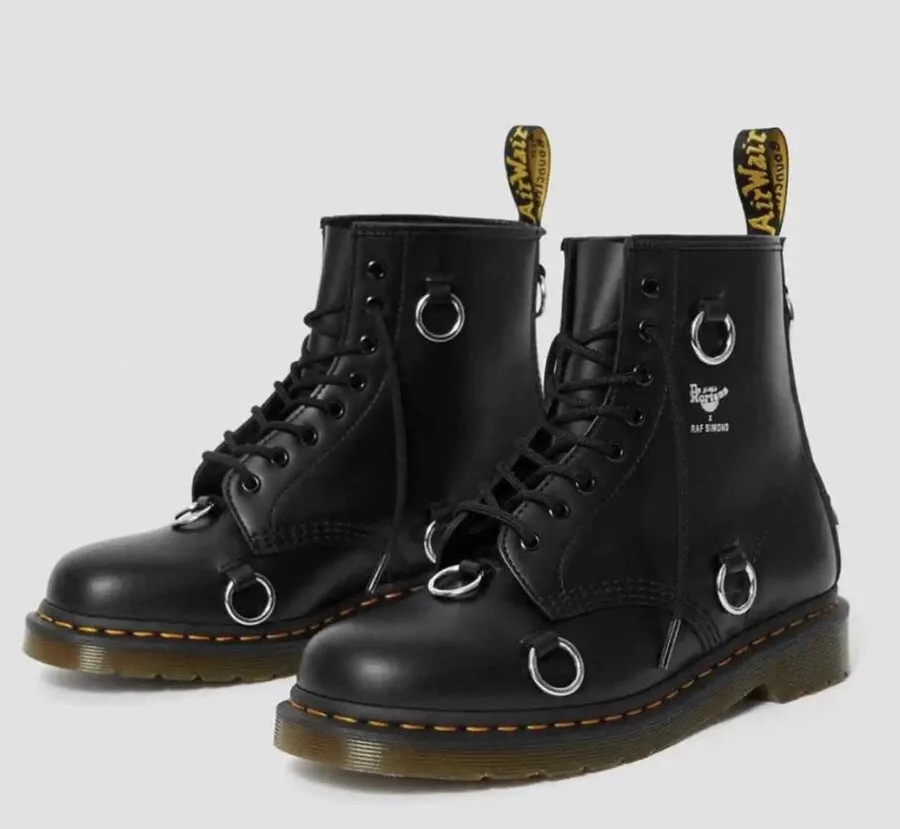 DR MARTENS BLACK 1460 REMASTERED RAF SIMONS COLLABORATION BOOTS