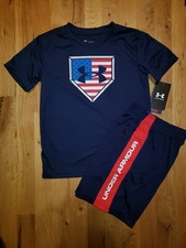 Under Armour Boys American Freedom Baseball Home Plate Short Set 7