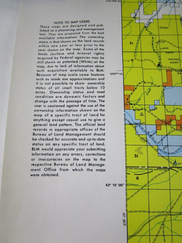 Mapas cuádruples de superficie y minerales de Ferris Mountains Wyoming 1980 Departamento de Estados Unidos De interior Foto 4 de 4