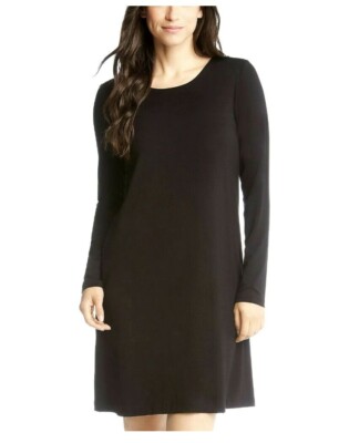 Karen Kane Women's Abby T-Shirt Dress - Long Sleeve Pullover Dress With Scoop Neck
