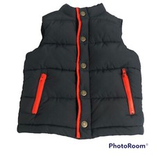 Janie and Jack Puffy Vest Navy Red Accents 2T Unisex