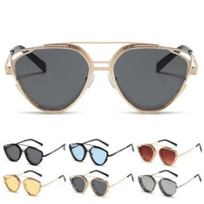 Retro Polygon Steampunk Sunglasses Men Women Vintage Gothic Glasses Metal Frame