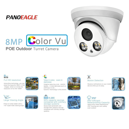 Hikvision Compatible 4K 8MP 5MP ColorVu IP Camera Full Time Color POE CCTV IPC - Picture 3 of 14