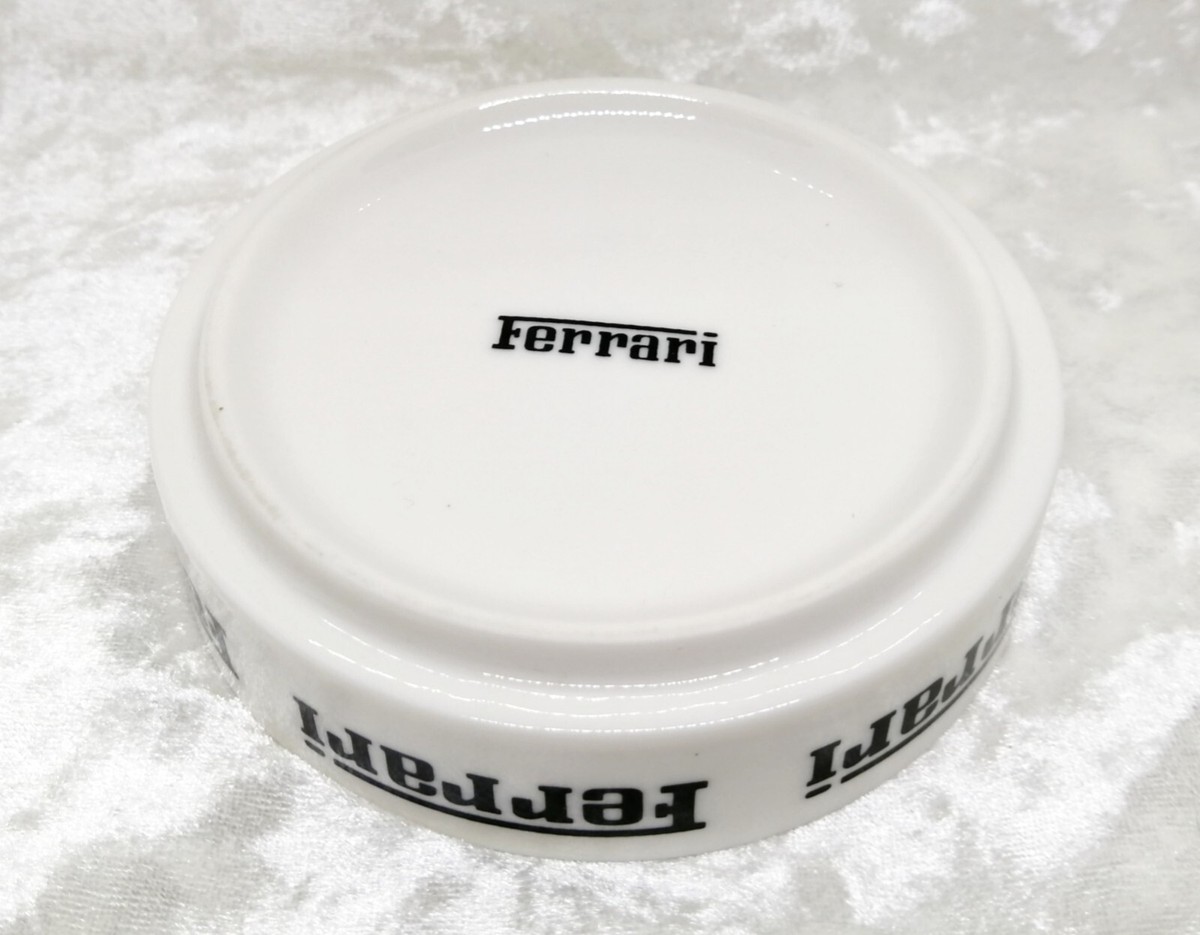 Ferrari pottery Ashtray Car Accessories tray case Logo White | eBay