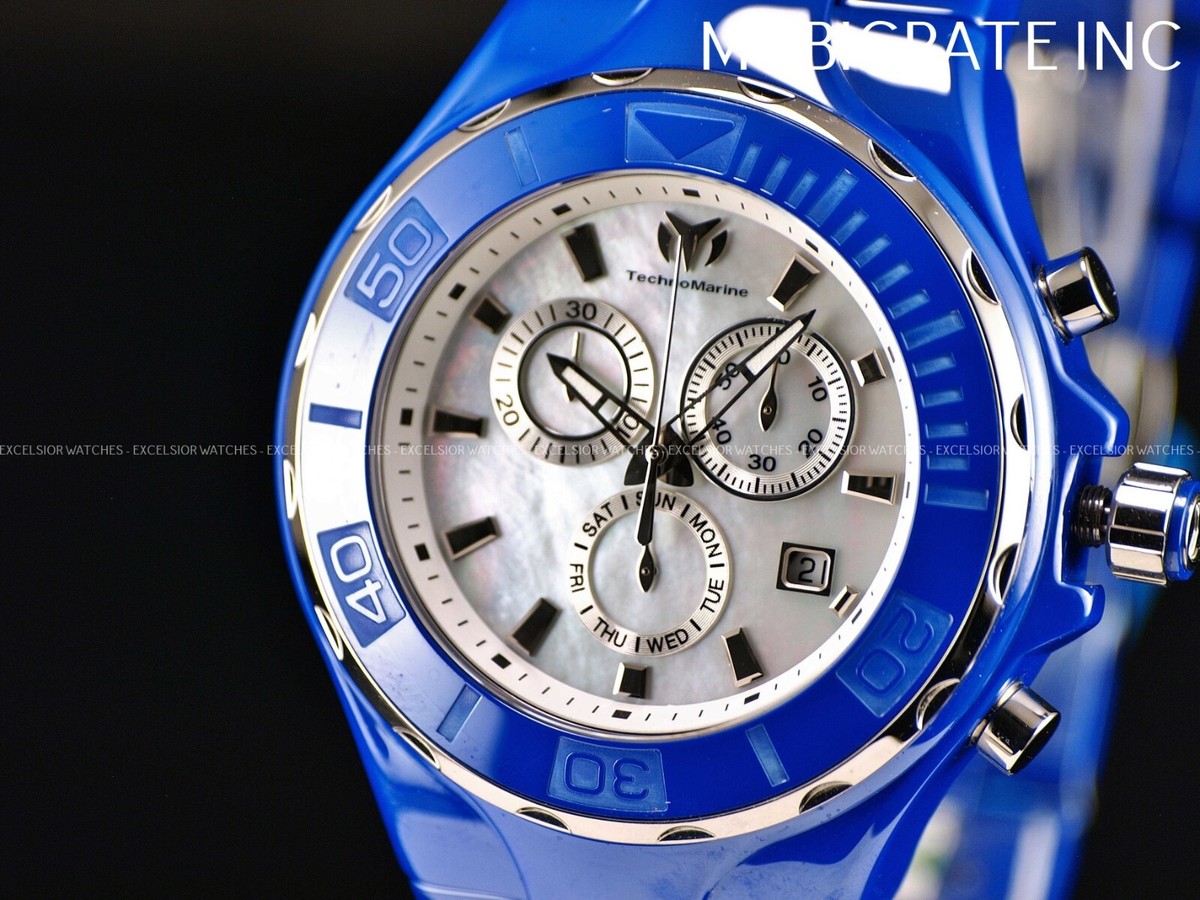 HERMES∽Sortie de plage Yachtingバスローブ∽Pais本店速達にて TechnoMarine Men 45mm Sapphire Cruise Chrono Platinum MOP