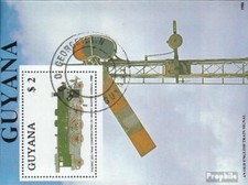 guyana Bloc 36 oblitéré 1989 Chemin de fer