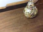 Vintage Pear Shaped Crackle Gold And Silver Glass Christmas Ornament 4”x3” — photo 3