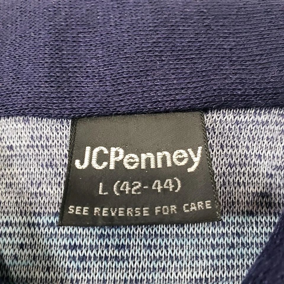 Vintage J.C. Penny Shirt Mens Large 42-44 Blue Striped Long Sleeve Super Soft - Image 4 of 4