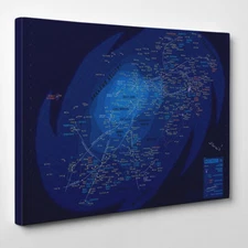 Star Galaxy Map Wars - Framed Canvas Art Print - Movie Map Space