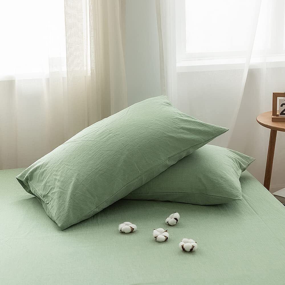Linen Duvet Cover In Sage Green King, Queen Twin Full Double sizes