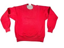 Vintage Russell Athletic Sweatshirt Mens Medium Red Crew Neck Blank 90s Retro