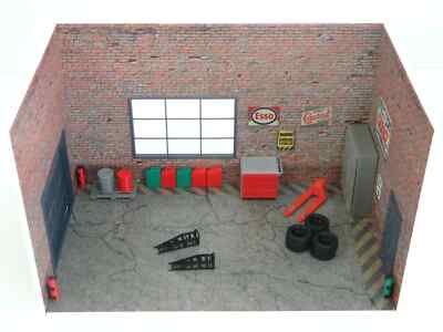 Ziegel Auto Service Garage Maßstab 1/24 Modellauto Display Diorama...