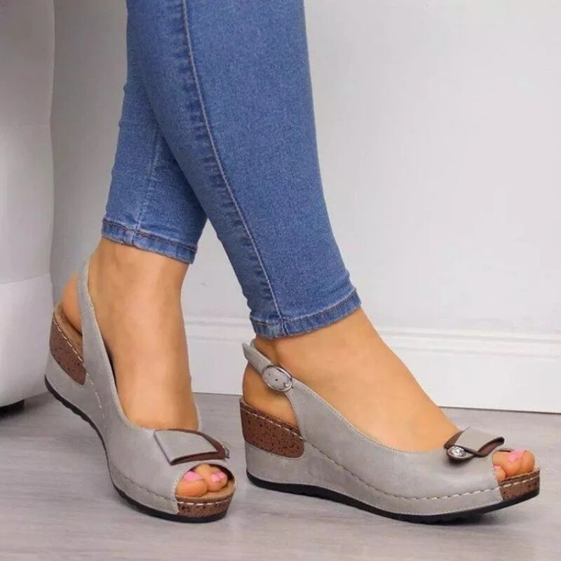 SAOLA Sandali De Cuña De Plataforma Para Mujer Zapatos De Verano Tacón Alto Eleganti